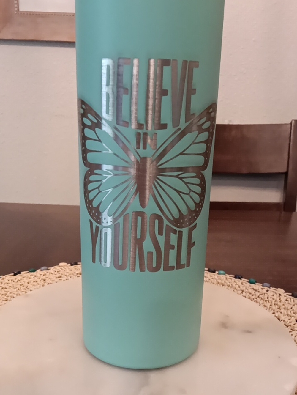 New! Made & Engraved By Us Bluemoon906. Skinny Tumbler W/ Inspirational Logos